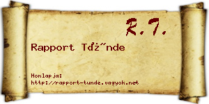 Rapport Tünde névjegykártya